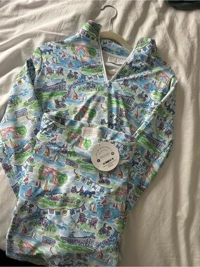 Rare Smith & Quinn Mackinac Island Print Pullover (L) and Skirt (M) Set